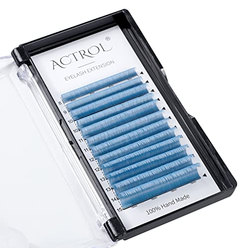 Light Blue D Curl Colored Lash Extensions 8-15mm Mix
