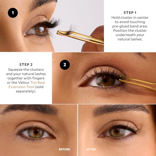 Velour x CGonzalez Self Adhesive Lash Clusters - 18 Count for Natural Look