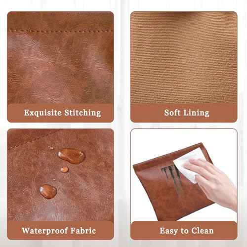 3PCS Pouchic Snap Closure Pouches, Pu Leather Small Makeup Bag for Purse Mini Cosmetic Bags for Travel Makeup Pouch Purse for Women Three Sizes Coin Purses Organizer Storage Pouch(Brown)