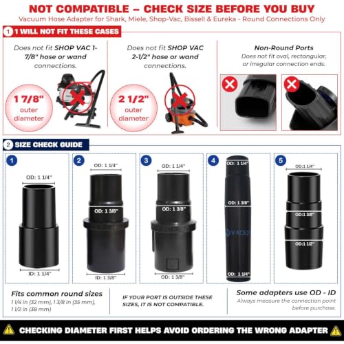 Vacuum Cleaner Accessories Kit with Turbo Brush & Adapters