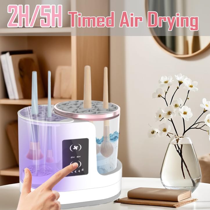 Electric Makeup Brush Cleaner & Dryer with 2/5 Hour Modes