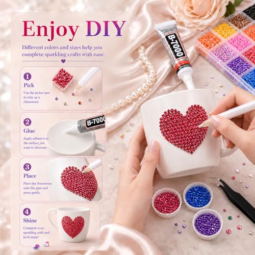 40000Pcs Resin Rhinestones Bedazzler Kit 3mm 40 Colors