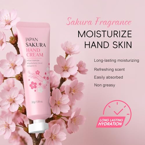 INSEEK Cherry Blossom Bath and Body Gift Set for Women, 9Pcs Bath Gift Sets, Relaxing Home Bath Spa Gifts Set for Self Care, Christmas Birthday Gifts for Mom, Girlfriend, Sister, Female Friends