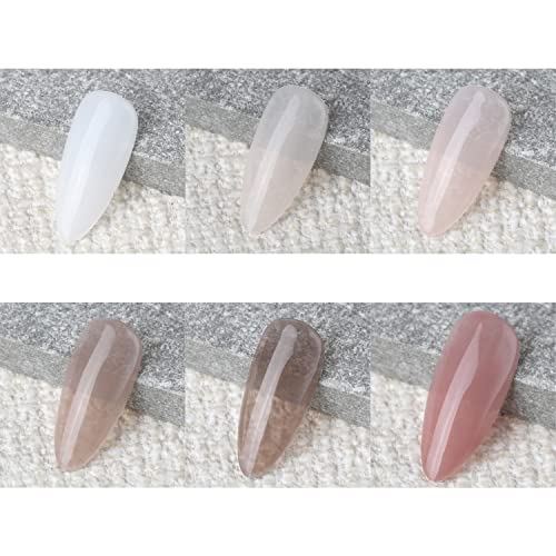 Vishine Transparent Jelly Gel Nail Polish Set Pink Nude Milky White Skin Colors Soak Off UV LED Gel Nail Polish Sheer Gel Nail Varnish UV Gel Varnish Nail Art 8ml