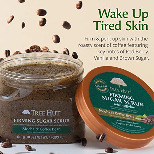 Tree Hut Ultra Hydrating and Exfoliating Sugar Scrub Mocha & Coffee Bean for Nourishing Essential Body Care, 18 Ounce