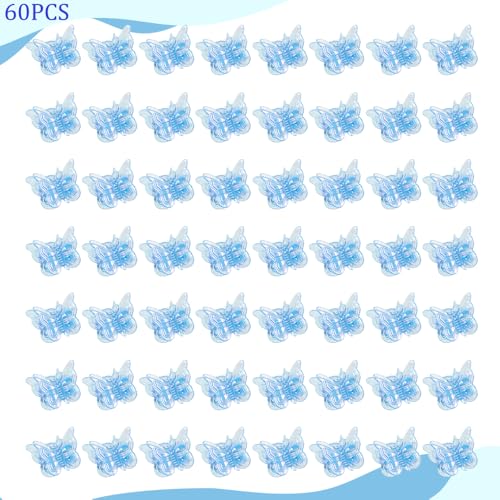 60PCS Mini Butterfly Hair Clips - Y2K 90s Glitter Claw Clips