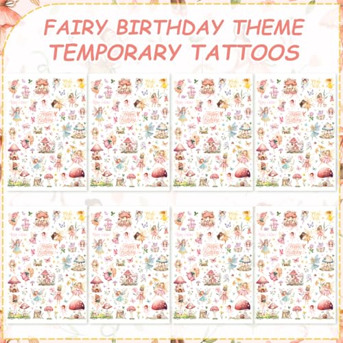 Fairy Temporary Tattoos - 8 Sheets Magical Wings & Flowers