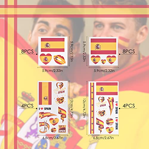Spain Flag Temporary Tattoos 24-Pack | Football Party
