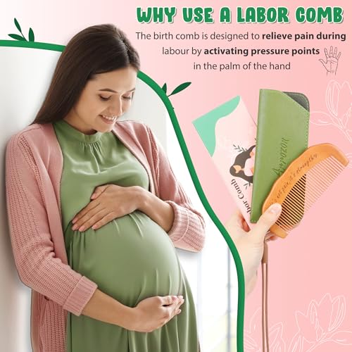 Natural Wooden Labor Comb for Pain Relief During Childbirth
