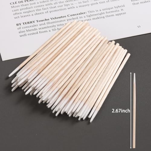 Precision Tip Cotton Swabs with Wooden Sticks - Single Head, 200PCS