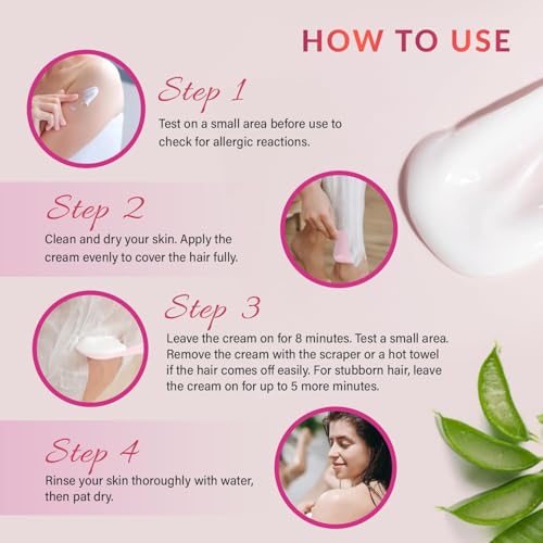 Hair Removal Cream for Women: Depilatory Cream for Intimate Areas and Pubic Area with Aloe Vera and Vitamin E - Hair Removal for Body Legs Arms Underarms Bikini - Fast Painless Soothing - 5.3 oz