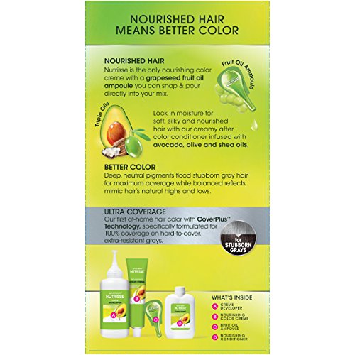 Garnier Hair Color Nutrisse Ultra Coverage Nourishing Creme, 500 Deep Medium Natural Brown (Glazed Walnut) Permanent Hair Dye, 1 Count (Packaging May Vary) (Pack of 2)