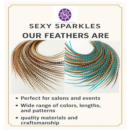 25 Rooster Feather Hair Extensions Kit - 7"-13" Real Feathers
