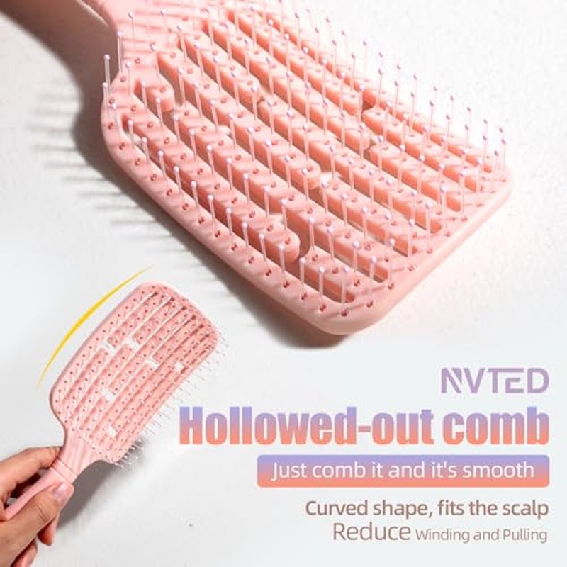 3-Piece Detangling Hair Brush Set with Scalp Massager