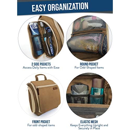 DD D&D Wanderlust D&D Hanging Travel Toiletry Bag for Men and Women ? Cosmetics, Makeup and Toiletries Organizer Kit with 10 Compartments, YKK Zippers, XXL Metal Swivel Hook, Water-Resistant Nylon