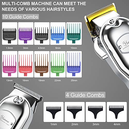 Hatteker Hair Clipper for Men IPX7 Waterproof Cordless Barber Clipper for Hair Cutting Kit with T-Blade Trimmer Beard Trimmer Clipper Professional USB Rechargeable
