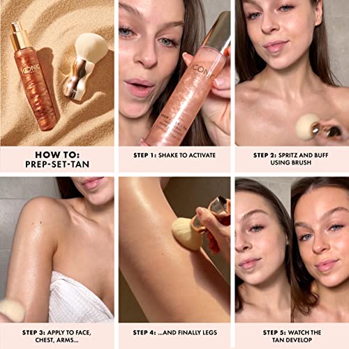 ICONIC LONDON Prep-Set-Tan Glow Shimmer Facial Tanning Mist 2.53 oz