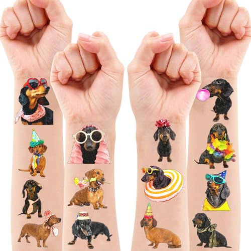 108 PCS Dachshund Temporary Tattoos Party Decorations