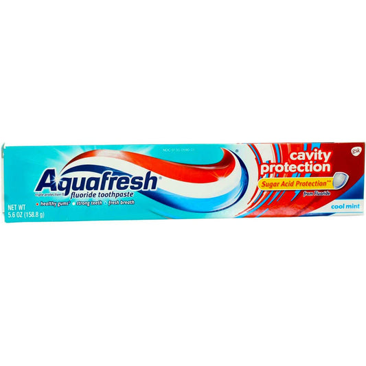 Aquafresh Cavity Protection Fluoride Toothpaste, Cool Mint 5.6 oz (Pack of 10)