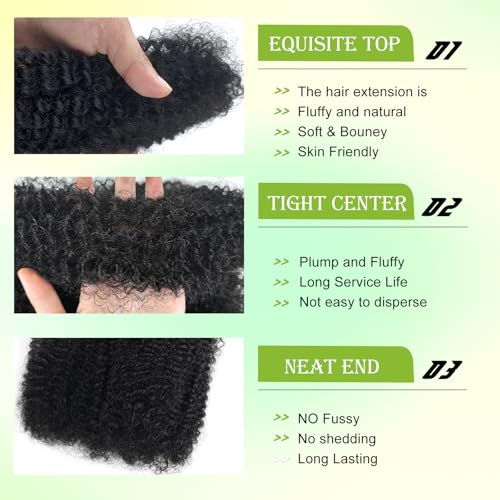 Poetically 10 Inch Afro Kinkys Bulk Human Hair 2 Bundles 100g Natural Black for Twist Dreadlock Extensions & Braids - Variant 1B / 10 Inch Kinkys Bulk