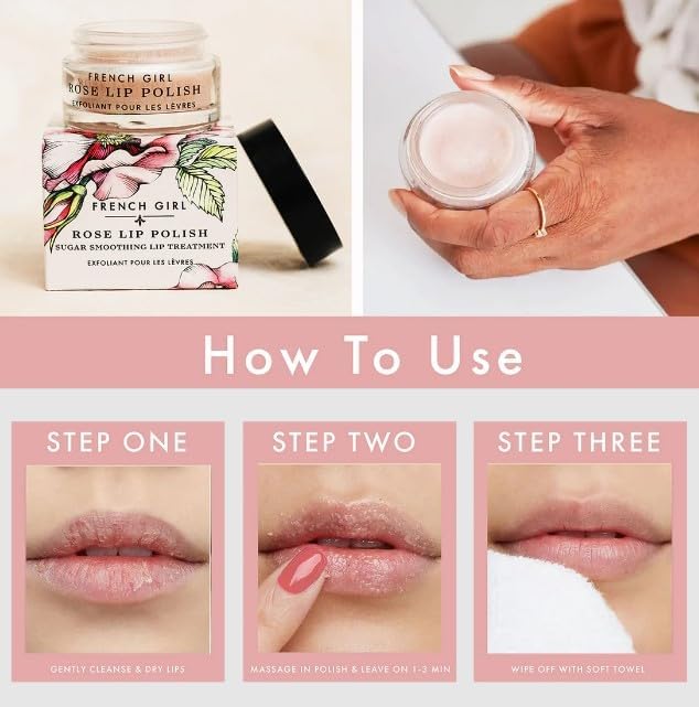 French Girl Rose Lip Scrub - Organic Sugar Exfoliator
