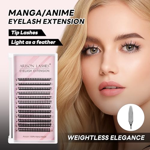 Anime Lashes Premade Fan D Curl 0.07 8-15mm Mix