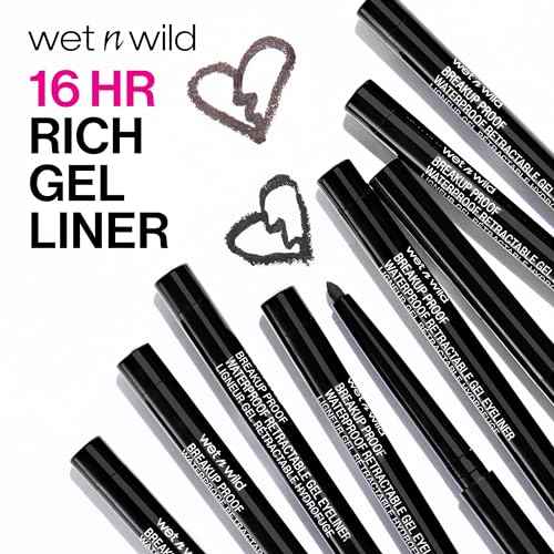 wet n wild Mega Last Breakup Proof Waterproof Retractable Gel Eyeliner - Ultra Pigmented 16-Hour Long Wear, Smudge Proof Satin Finish Formula, Cruelty-Free & Vegan - Brick Brown