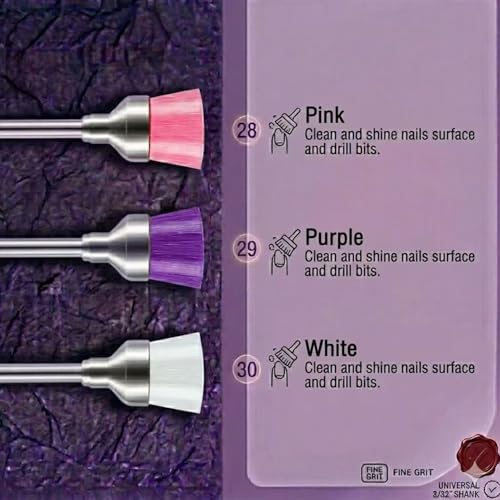 30-Piece Nail Drill Bits Set - Carbide & Ceramic for Manicure & Pedicure