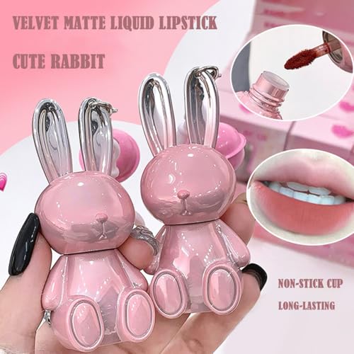 Dulele Cute Rabbit Lip Gloss Set - 3 Colors Matte Velvet Lipstick