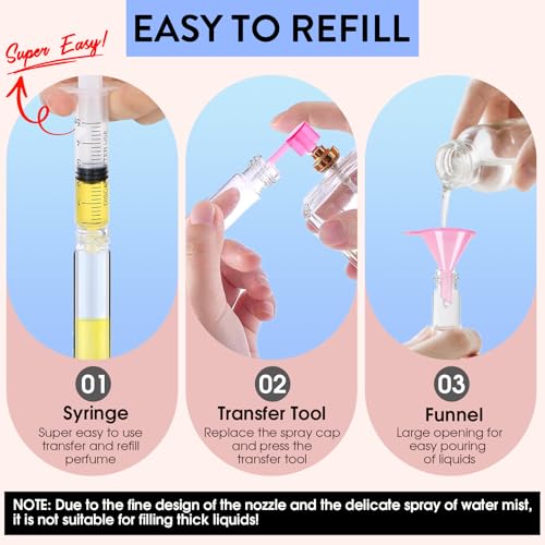 6-Pack 8ML Refillable Perfume Atomizer Travel Spray Bottle