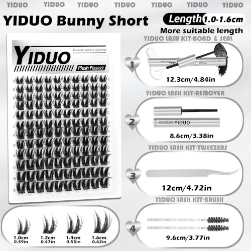 Bunny Manga Lash Clusters Kit - 120 Pcs with Bond & Remover