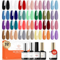 Modelones 32-Piece Glitter Gel Nail Polish Set - 28 Colors LED/UV Gel Kit