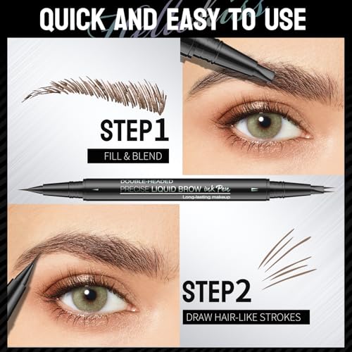 Double-Ended Microblading Eyebrow Pencil - Waterproof Hair-Like Brows