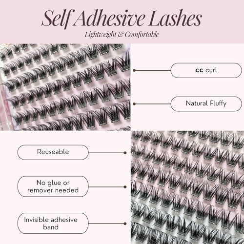Self Adhesive Eyelash Clusters Kit Wispy Fluffy C Curl