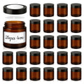 4 oz Glass Jars with Lids, 24 Pack Amber Small Glass Jars with Black Lids Leakproof Round Airtight Empty Cosmetic Travel Containers with Inner Liners For Lotions Powders and Candle Making