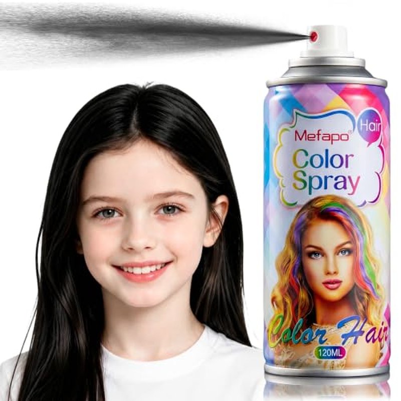 Acomler Black Temporary Hair Color Spray - Washable Dye for All Ages