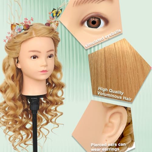Mannequin Head 28in 180% Density Real Hair Braiding Practice