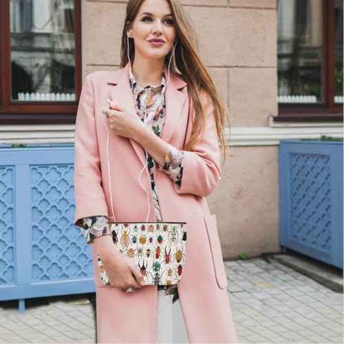 ZHAMEN Colorful Insect Makeup Bag, Beetle Bug Lover Gifts Cosmetic Bag, Gardening Gifts for Women Female Friends Daughter Niece, Future Entomologist Toiletry Bag for Christmas Halloween Birthday