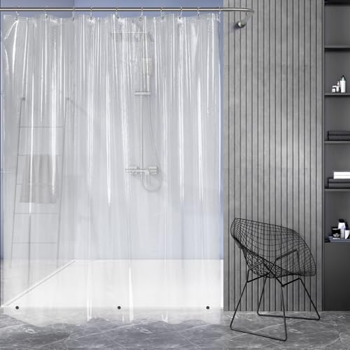 Titanker Shower Curtain Liner, 60x72 Clear Plastic Shower Liner Lightweight PEVA Shower Curtains for Bathroom, Waterproof Shower Liner with Magnets and Rustproof Grommet Holes