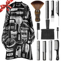 12-Piece Barber Comb Set with Cape & Neck Duster Brushes