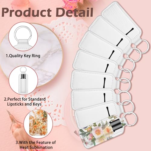 10Pcs Sublimation Lipstick Holder Keychain Blanks