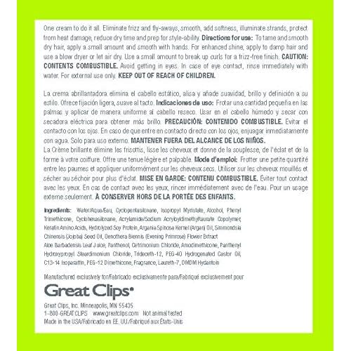 GREAT CLIPS Solutions Glossing Multi-Task Cream, 3.4oz | Taming Frizz & Fly-aways | Smooths & Softens Hair