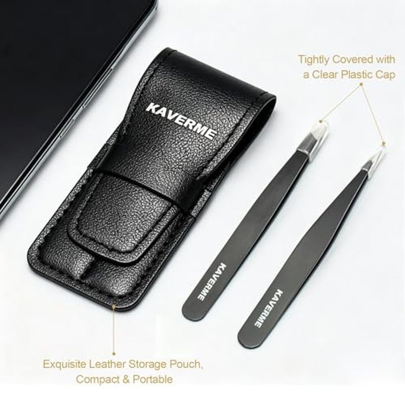 2-Piece Precision Tweezers Set – Slant & Point Tips for Eyebrows