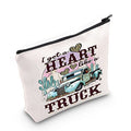 LEVLO Country Music Quote Cosmetic Bag Song Western Gift I Got A Heart Like a Truck Musical Make Up Zipper Pouch Bag Cowboy Cowgirl Merchandise (Like a Truck)