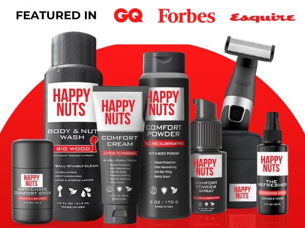 HAPPY NUTS Comfort Cream Deodorant For Men: Anti-Chafing Sweat Defense, Odor Control, Aluminum-Free Mens Deodorant & Hygiene Products for Men's Private Parts 3.4 oz. (3.4 Fl Oz (Pack of 1), Unscented)