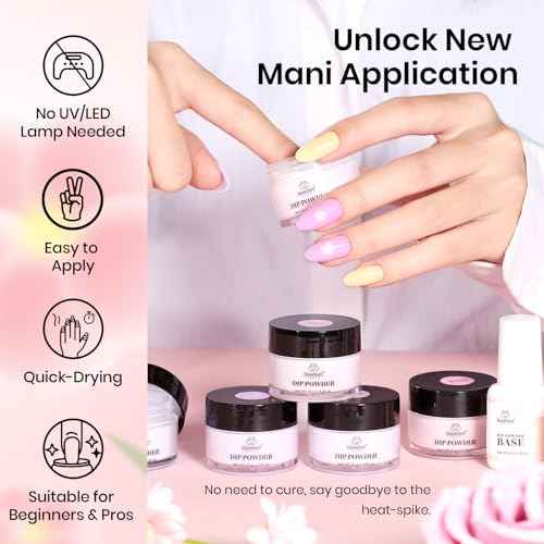 Beetles Dip Powder Nail Kit, 36 Colors Glitter Nude Pink Red Green Pastel Dipping Powder Starter Kit Quick Drying Nail Set for French Nails Art Manicure DIY Salon Gift for Women