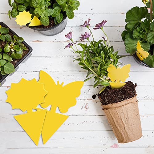 Landisun 24PCS Fruit Fly Traps Yellow Sticky Traps Fungus Gnat Traps Insect Bug Traps for Indoor Outdoor Kitchen Plants Whitefly Mosquitos Fungus Gnats Flying Insects