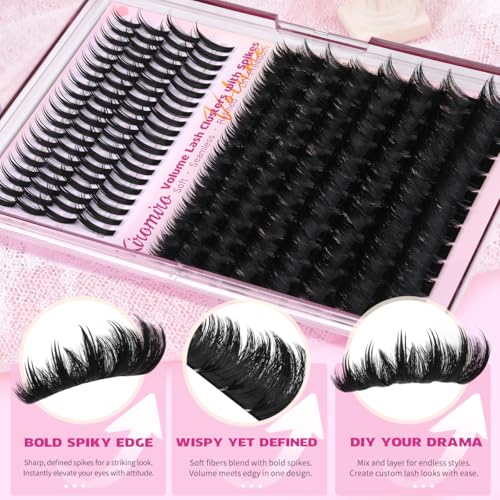 Kiromiro Fluffy Lash Clusters with Spikes 10-18mm Volume