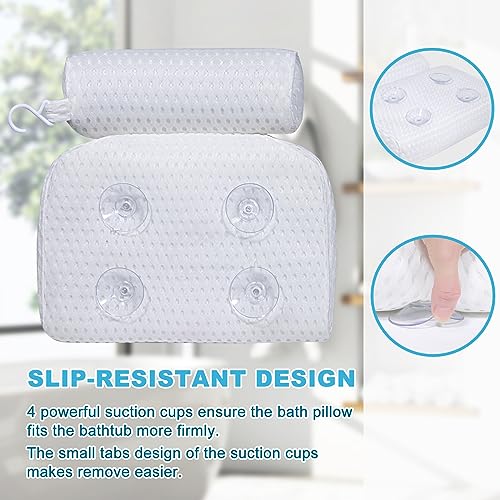 Bath Pillow for Tub with Neck & Back Support