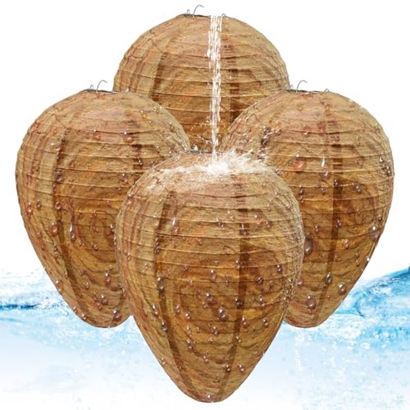 4 Pack Fake Wasp Nests - Waterproof Outdoor Decor